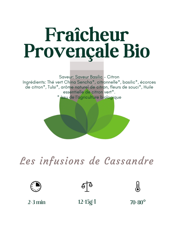 Fraîcheur Provençale Bio Saveur Basilic - Citron