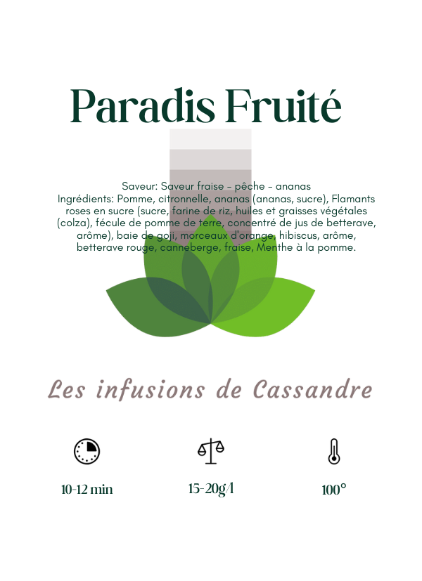 Paradis Fruité Saveur: Saveur fraise - pêche - ananas