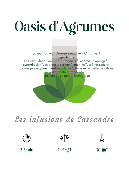 Oasis d'Agrumes  Saveur: Orange sanguine - Citron vert