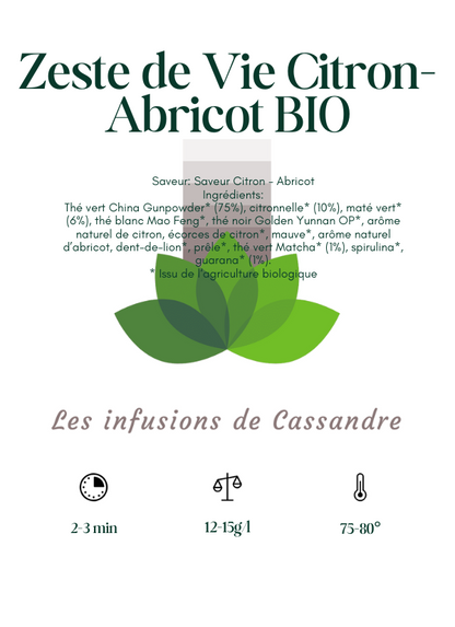 Zeste de Vie Citron-Abricot Saveur: Citron - Abricot