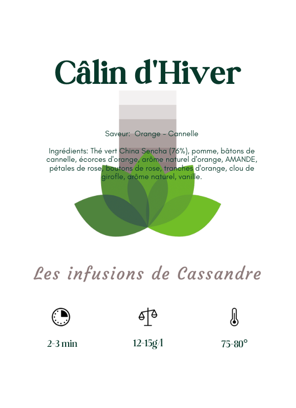 Câlin d'Hiver  Saveur:   Orange - Cannelle