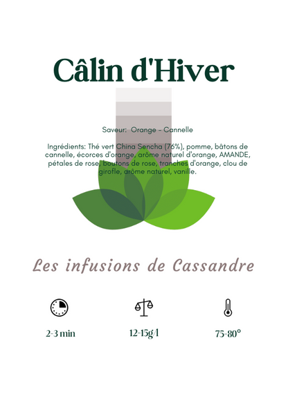 Câlin d'Hiver  Saveur:   Orange - Cannelle